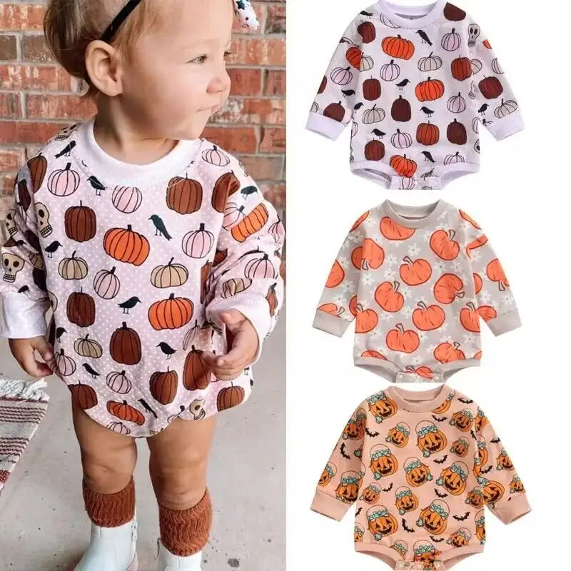 Wholesale 2023 Autumn Baby Girl Halloween Clothes Rompers