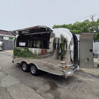 Remorque de restauration mobile en acier inoxydable pour pizzas, hamburgers, café – Food Truck pour événements près de chez moi