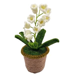 <span class=keywords><strong>Pot</strong></span> <span class=keywords><strong>de</strong></span> fleurs <span class=keywords><strong>en</strong></span> crochet pour fleurs artificielles avec veilleuses, faux muguet, décoration <span class=keywords><strong>de</strong></span> bureau et chambre à coucher, bricolage fait main - Product Image 1