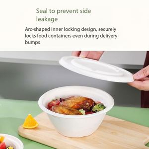 Bol jetable robuste en bagasse de canne à sucre biodégradable et écologique de 500 ml pour riz et soupe - Product Image 2