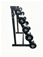 Support Commercial Robuste pour Barres de Musculation – Rangement 5 Barres – Support Fixe pour Barres Droites et EZ Curl – Équipement de Gym