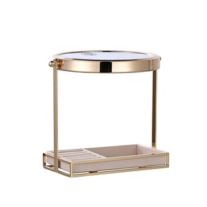 Vàng 7 Inch Phòng Tắm Mặc Quần Áo Mỹ Phẩm Gương 7X Magnifying Lưu Trữ Bảng Mỹ Phẩm Vanity Gương Với Đồ Trang Sức Lưu Trữ Gmj784 - Product Image 1