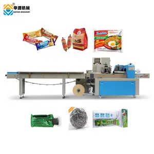 Huayuan máquina de embalagem de fluxo automático, para alimentos e necessidades diárias, biscuit, bolo, pão, máquina de pacote