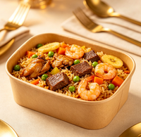 Boîte à lunch jetable carrée en papier kraft avec pelliculage mat pour fêtes, pique-niques, centres de fitness – Vente en gros directe usine