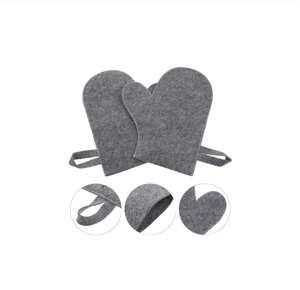 Felt Bath <b>Gloves</b> Made in China - 2Pcs Pack Exfoliating Mitt - Hotel Bulk Cleaning <b>Gloves</b> Wholesale Price - Product Image 3