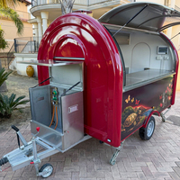 Remorque alimentaire mobile ronde à essieu unique, kiosque de concession personnalisé pour boissons, desserts, café et événements en plein air