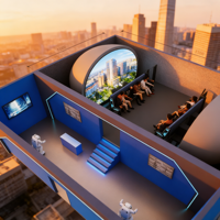 Cinéma Volant Dôme 360 Degrés 3D 4K 8 Places Solution Clé en Main Conception Personnalisée Système de Projection de Qualité Commerciale