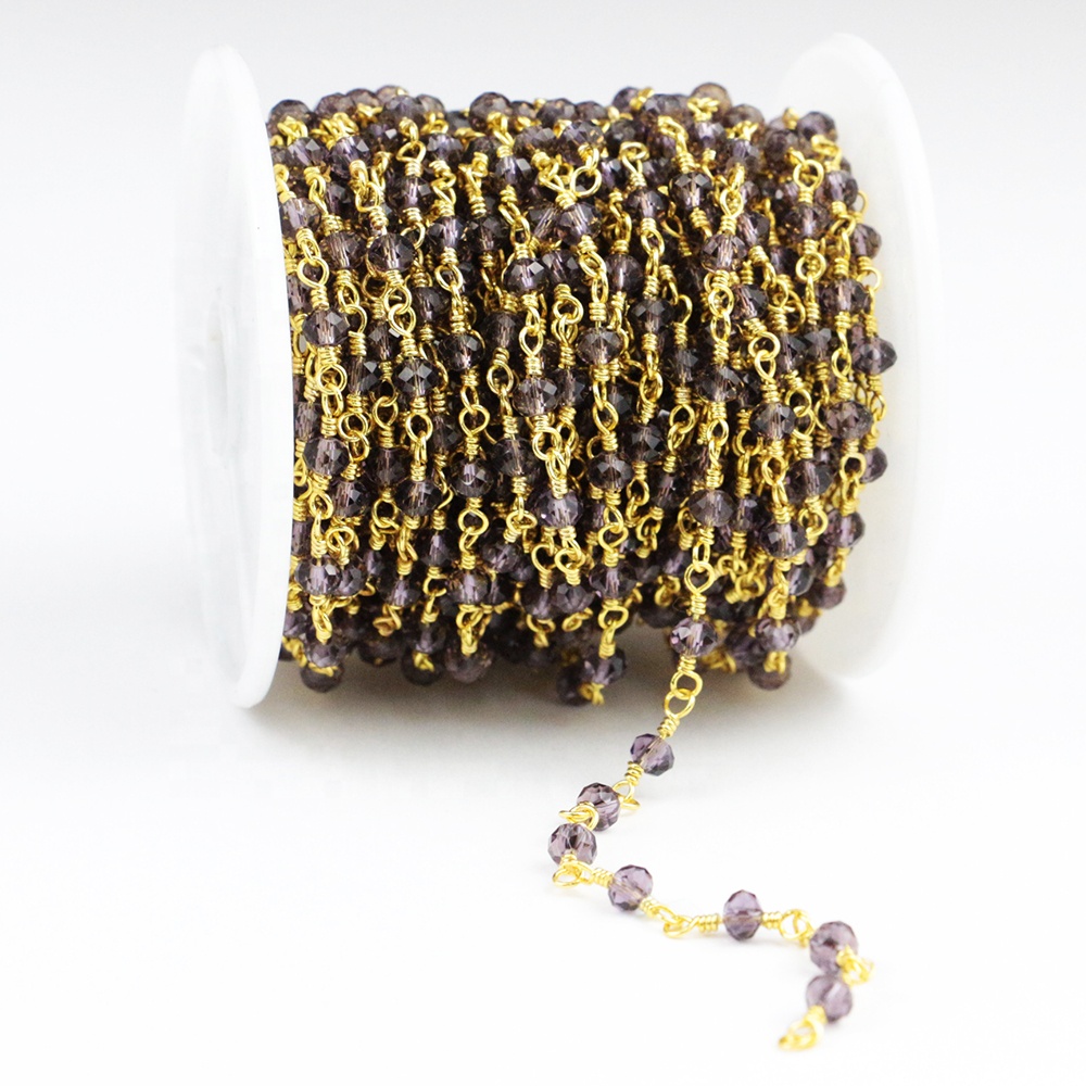 LS-A474 модные натуральный граненые фиолетового цвета с украшением в виде кристаллов четки оптом по низкой цене цепи с Золотое кольцо Мода для женщин, женская обувь, 2020