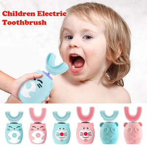 Cepillo de dientes eléctrico inteligente para niños en forma de U recargable portátil limpieza automática cepillo de dientes en forma de U - Product Image 1