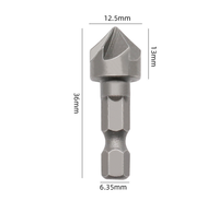 Foret à tête fraisée hexagonale TGS 12,5 mm 5 pièces, ouvre-trou pour le travail du bois, fraiseuse à pointe, fraise à débavurer