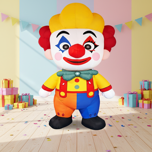 Mascotte <span class=keywords><strong>gonflable</strong></span> de clown de dessin animé, modèle marchant, <span class=keywords><strong>personnalisable</strong></span>, conception gratuite, publicitaire, jaune/rouge/bleu, pour centre commercial et exposition - Product Image 2