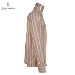<span class=keywords><strong>Camicia</strong></span> Casual da <span class=keywords><strong>Uomo</strong></span> a Maniche Lunghe in Twill a Righe Super Larghe <span class=keywords><strong>Beige</strong></span> Khaki Essenziale per Designer, 55% <span class=keywords><strong>Lino</strong></span> 45% Cotone, Collezione Primavera ODM - Product Image 3