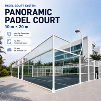 Terrain de padel modulaire portable panoramique pour clubs sportifs temporaires et projets événementiels