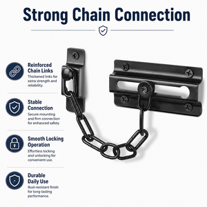Stainless Steel Security Door Chain Lock Heavy Duty Anti Theft Door Guard <b>Latch</b> for Home Hotel Apartment - Product Image 3