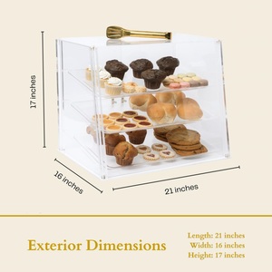 Countertop Acrylic 3 Tier phục vụ khay acrylic bánh hiển thị trường hợp bánh cửa hàng tủ trưng bày - Product Image 4