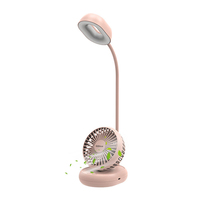 Nouvelle lampe de bureau à clipser avec ventilateur, lumière LED et chargement USB pour dortoir, chevet et poussette de bébé 20222