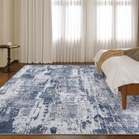 Abstrait zone lavable antidérapant grande taille jeter pliable salon chambre intérieur moderne maison déco bleu tapis tapis