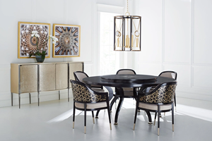 Meubles de salle à manger au design moderne, table ronde avec plateau en bois et pieds en métal pour appartements, villas, restaurants - Product Image 2