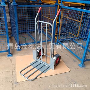 Chariot de manutention manuel 1100x580x814mm 2 roues pliable en acier pour usage industriel, revêtement poudré argenté - Product Image 5