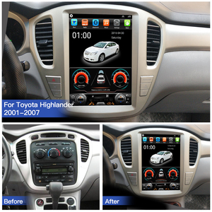 HFMidia Autoradio 12,1 pouces avec écran vertical, unité centrale multimédia vidéo Bluetooth pour Toyota Highlander 2001-2007, CarPlay sans fil - Product Image 6