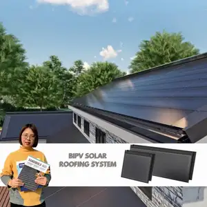 BIPV屋根システム太陽光発電技術とグリーンエネルギー建築材料の革新的な設計ソーラーシングルルーフタイル