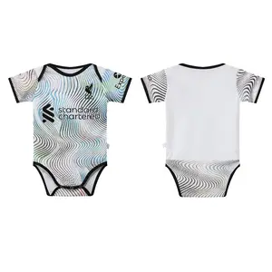 Bebek futbol moda romper kısa kollu bebek katı bodysuit yenidoğan bebek tulum