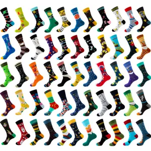 חדש שמח צבעוני ארוך סקייטבורד גרביים גברים נשים קריקטורה עיצוב דפוס היפ הופ מגניב sokken עבור יוניסקס