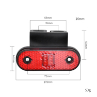 Feux latéraux LED 24V pour camion, nouveau modèle avec base en caoutchouc, réflecteur intégré, montage sur support, lampes latérales LED pour remorque