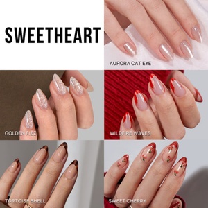 BTArtbox Faux Ongles Courts Réutilisables de Luxe, Haute Qualité, Vente en Gros, French Manucure, Gel Souple, Design Personnalisé, Ongles à Presser Printemps - Product Image 5