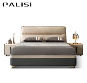 Tempat tidur kulit Modern desain terbaru pabrik grosir 1 buah Harga MOQ kulit mewah ukuran king tempat tidur - Product Image 2