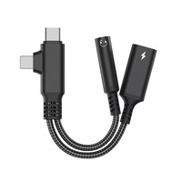USB C auf 3,5mm Kopfhörer-und Lade adapter, 2 in 1 USB C auf Aux Audio-Buchse mit PD 60W Schnelllade-Dongle-Kabel