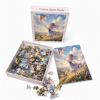 Puzzle en carton de 500 pièces, dessin animé, illustration personnalisée, puzzles en papier pour cadeau