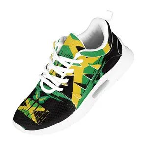 Giày Chạy Bộ Thiết Kế Bướm Khâu Cờ Jamaica Bán Chạy Giày Chạy Theo Yêu Cầu Logo Siêu Nhẹ Bán Sỉ Không Có MOQ