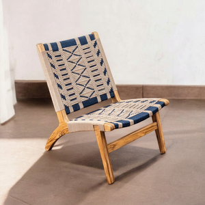 Chaise longue en rotin tressé en bois de teck durable pour l'extérieur, jardin, parc, bord de piscine, hôtels - Product Image 1