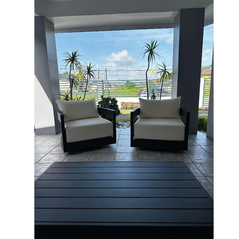 All weather outdoor patio sofa set furniture customized aluminum casting outdoor garden sofa