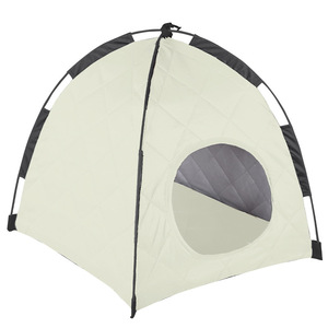 Üretici toptan çevre dostu katı desen Pet çadır kalınlaşmış sıcak katlanabilir kedi/köpek kafesi kış sezonu için kolay taşıma - Product Image 6