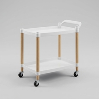 Chariots en plastique pratiques de style nordique avec pieds en bois pour cuisine et salon – Offre populaire