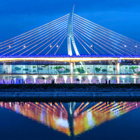 Proyección de video de efecto visual estereoscópico Proyector holográfico 3D Proyección de edificio de superficie de agua al aire libre
