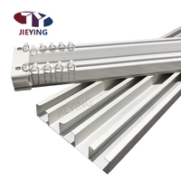 Rail de rideau plat triple canal blanc Jiejing, compatible avec les rails de rideau industriels sur mesure