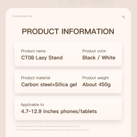 Support de lit professionnel CT08 en acier carbone renforcé pour tablette de 12,9 pouces, support de téléphone à bras long flexible à 360 degrés