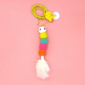 Cartoon Style Katzen spielzeug Neue Ideen für Kätzchen Selbst unterhaltung Swing Hanging Door Elastic Feather <span class=keywords><strong>Pet</strong></span> Interaktives Bewegungs spielzeug - Product Image 6