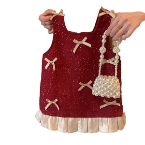 Tongxingyuan Girls' Dress Red Fleece-Lined Strapless A-Line Princess Dress For Birthday Winter Wear - Product Image 5