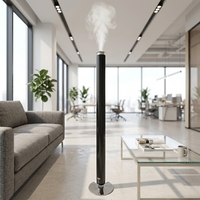 Diffuseur d'huiles parfumées électrique sans eau à deux fluides en alliage d'aluminium vertical, alimenté par batterie, avec LED, pour usage hôtelier, garantie 1 an