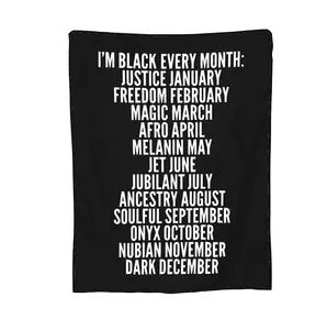 Promotional Product Custom Black History Month Throw Blanket Soft Cozy Plush Bed Blanket for Couch Sofa Bedroom