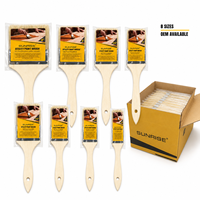 Ensemble de pinceaux à peinture avec manche en bois OEM, 1/2-4 pouces, pinceaux plats utilitaires pour la peinture, vente en gros de matériel