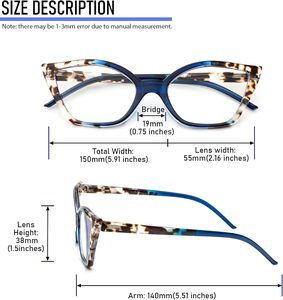 Gafas de Lectura de Moda con Protección Anti Luz Azul, Estilo Ojo de Gato, de Plástico, Económicas, al por Mayor, para Mujer - Product Image 5