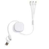 Câble de charge en bambou, câble USB C/A rétractable 6 en 1, cordon de charge rapide pour plusieurs appareils avec ports Type C/L/Micro