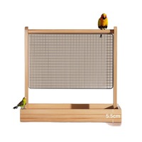 Perchoir pour perroquet avec structure en métal et en bois pour l'auto-entretenissement et le soulagement de l'ennui