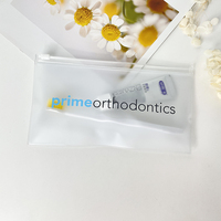 Sacs en PVC transparent givré personnalisables avec votre logo, faible MOQ, étanches, pour brosses à dents orthodontiques, cadeaux et cliniques dentaires