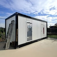 Conteneur industriel en acier détachable de 20 pieds pour bureau, mini-maison familiale, grand espace habitable, prêt à emménager avec toilettes